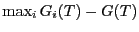$ \max_i G_i(T) - G(T)$