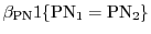 $\displaystyle \beta_{\mathrm{PN}} 1\{\mathrm{PN}_1=\mathrm{PN}_2\}$