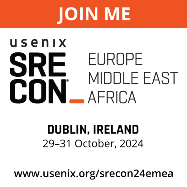 Join Me at SREcon24 Europe/Middle East/Africa button